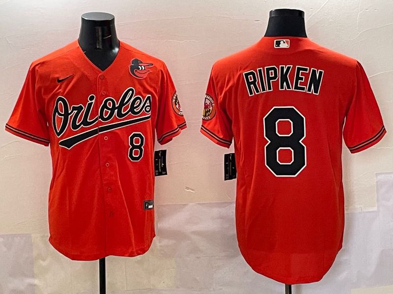 Men Baltimore Orioles #8 Ripken Orange Game 2025 Nike MLB Jersey style 5095
